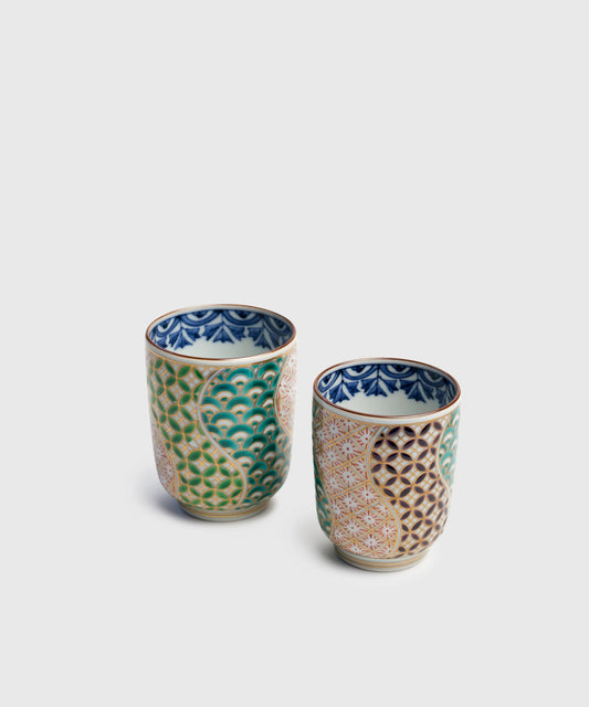 Shonzui Pattern Porcelain Teacups – Set of 2